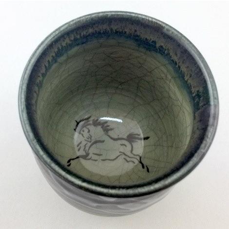 大堀相馬焼 黒釉 2.2 長湯呑 【 相馬焼 駒絵 】 : 今辰Yahoo