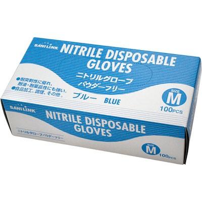 シンガーニトリル手袋使い捨て手袋粉なしブルーM 60個 6,000枚 eisei