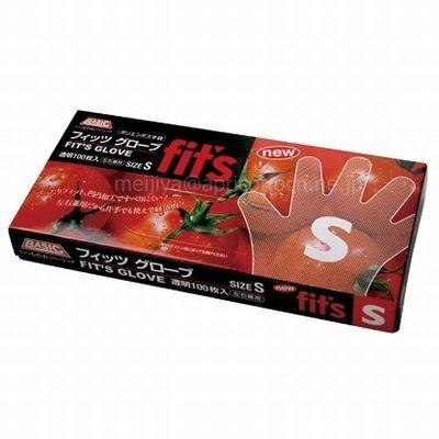 BASIC NEW FIT'S グローブ S クリア 1箱100枚入 使い捨てポリ手袋 : 今