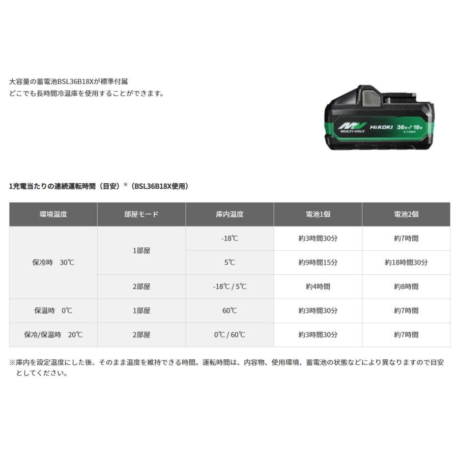 HiKOKI ハイコーキ コードレス冷温庫 UL 18DBA (WMBZ) サンドベージュ バッテリ BSL36B18X 1個付【法人様限定】【代引不可】【北海道・沖縄・離島別途運賃】｜konainamon｜05