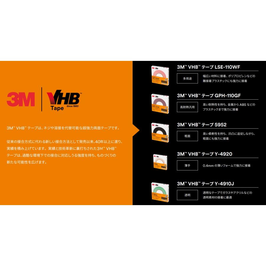 3M スリーエムジャパン VHBテープ 粗面 5952 幅12mm×長さ10m×厚み1.14mm【法人様限定 お買い得12巻セット】【代引不可商品】【北海道・沖縄・離島別途運賃】の画像