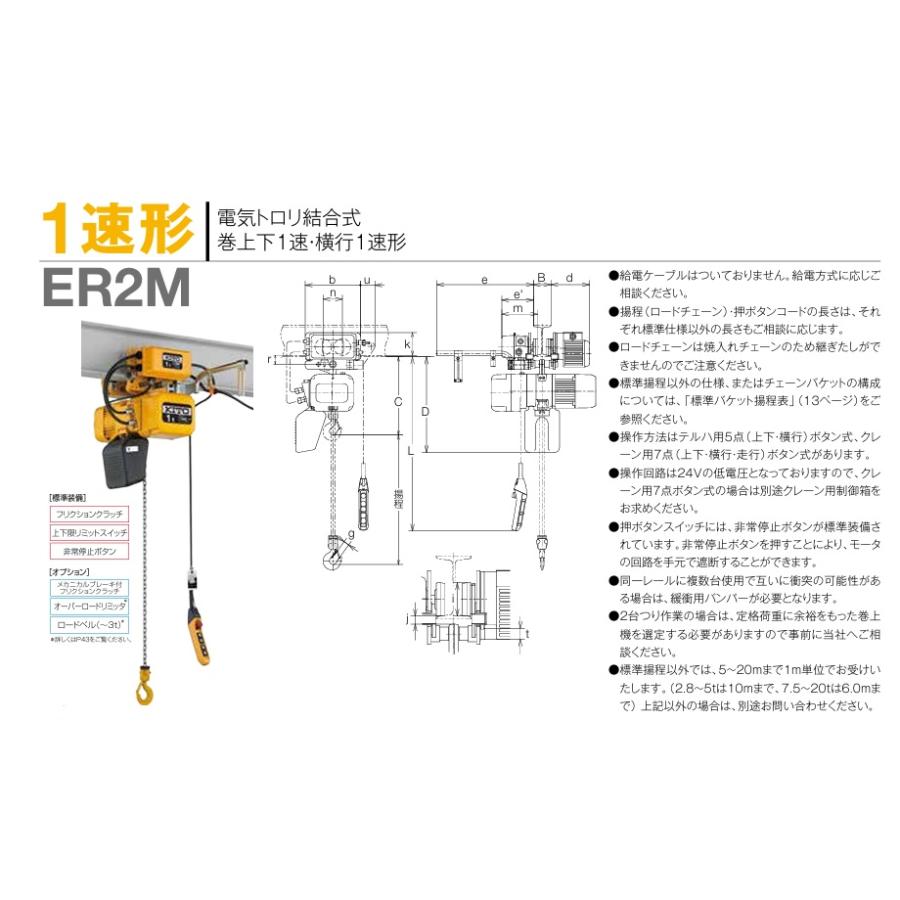 KITO（キトー） 電気チェーンブロック 電気トロリ結合式 キトー