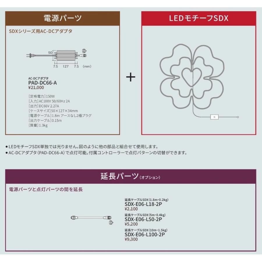 ジェフコム イルミネーション LEDモチーフSDX マルチパターンタイプ フラワーA SDX-C01-MP【法人様限定】【代引不可】【北海道・沖縄・離島別途運賃】の画像