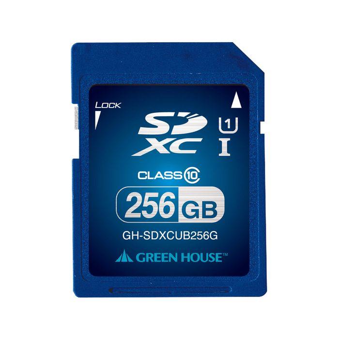 最安 SDXCメモリーカード UHS-I クラス10 256GB 高速 グリーンハウス GH-SDXCUB256G その他メモリーカード