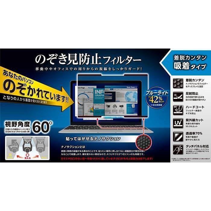 13.3Wインチ 吸着式 のぞき見防止フィルター ブルーライトカット 反射 