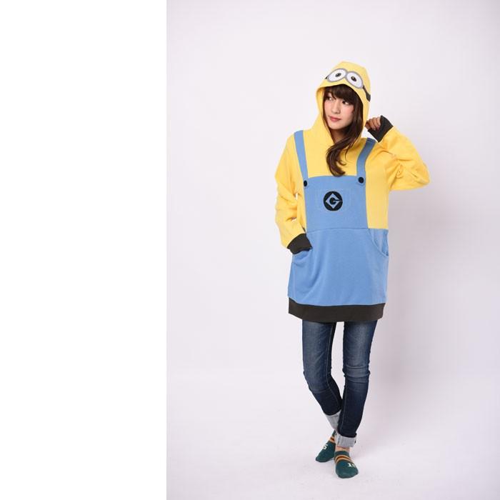 あすつく ミニオンボブ なりきりロングパーカー ミニオン ボブ ミニオンズ Minions プルオーバー フード 長袖 簡単 手軽 コスプレ サザック Rbj 116 やるきゃんヤフー店 通販 Yahoo ショッピング