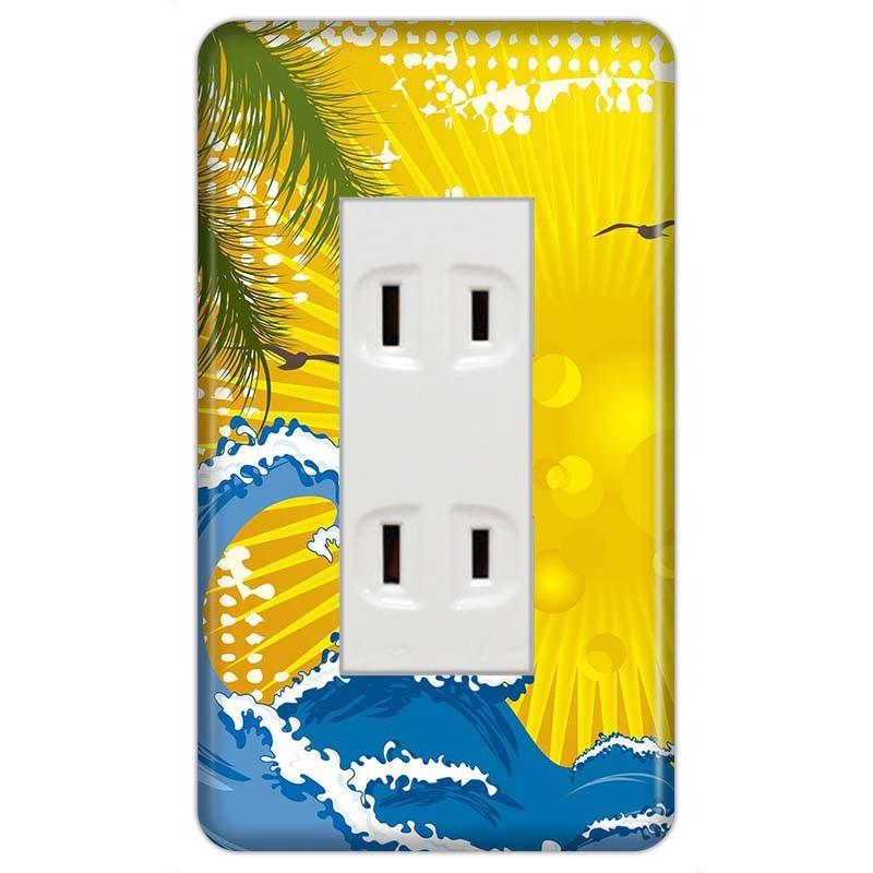 ドレスマ 3口用 サマー 海 コンセントカバー コンセントプレート おしゃれ デザイン 交換用 1口 2口 3口 5口 6口 a やるきゃんヤフー店 通販 Yahoo ショッピング