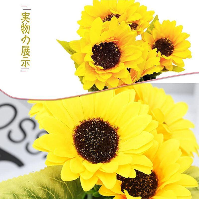 966円 大規模セール Aicvhinひまわり 造花 人工観葉植物 ひまわり 鉢植え 花鉢 ひまわりの花束 向日葵 父の日 プレゼント撮影 お祝い インテリア