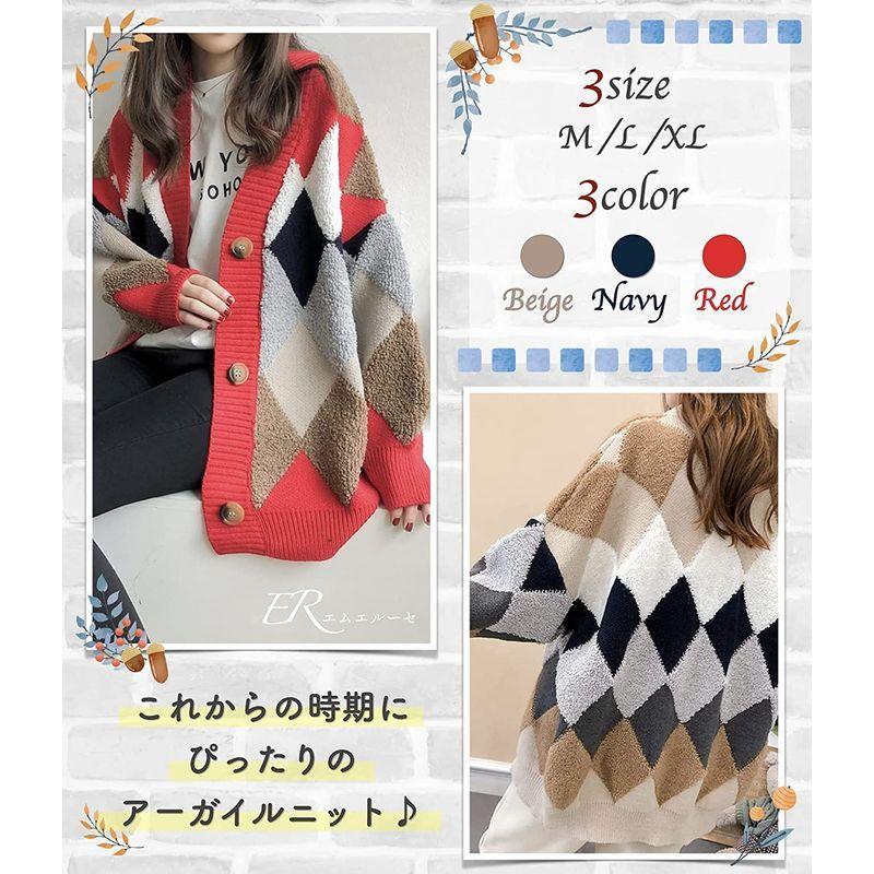 再入荷 予約販売 エムエルーセ 3色展開 アーガイル 柄 長袖 ロング カーデガン アウター ニット 秋 冬 キレイメ レディース ビジネス カジュアル か Babylonrooftop Com Au