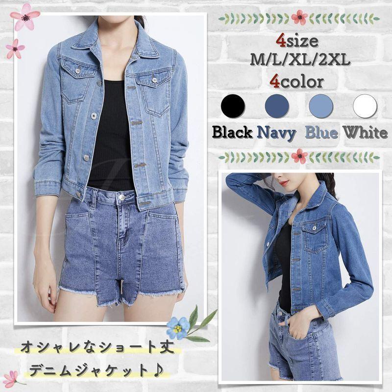 かわいい エムエルーセ ４色展開 デニム ジャケット ジージャン 羽織り アウター 上着 レディース ブラック かわいい 大きい シンプル ショート Babylonrooftop Com Au