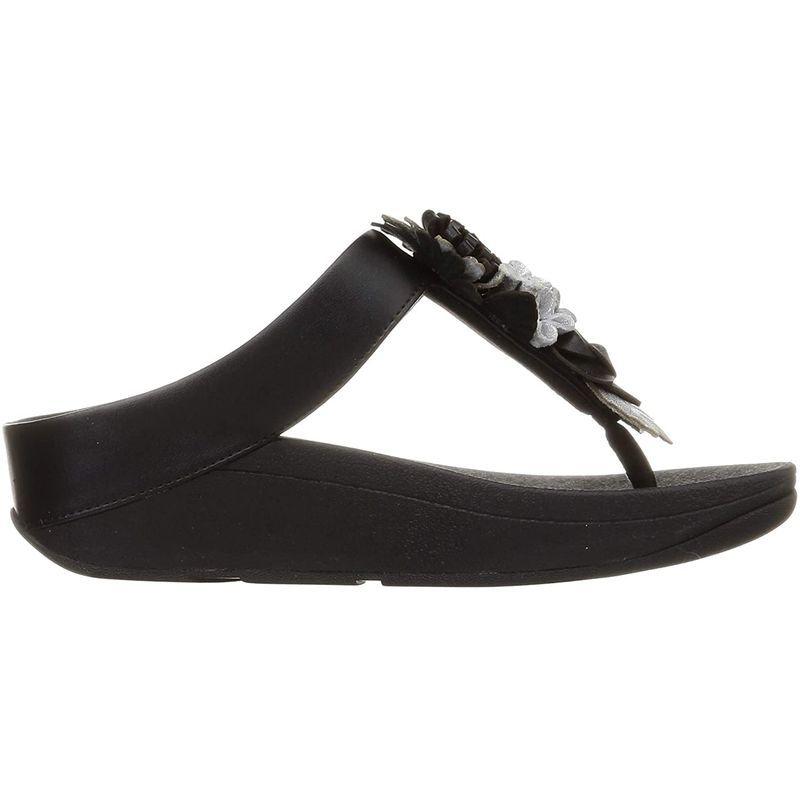 値引きする フィットフロップ サンダル Fino Floral Cluster Toe Post Sandals レディース All Black 22 サンダル Cienciadigitaleditorial Com