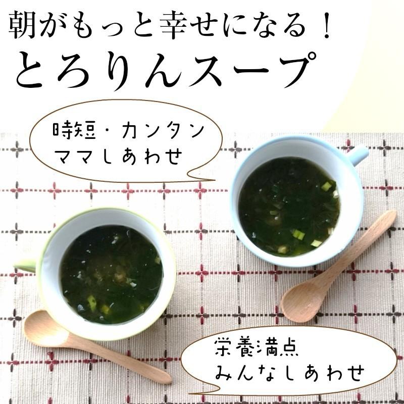 昆布 海藻  即席スープ 業務用 がごめ昆布 わかめ とろろ昆布入 海藻スープ インスタント お得 食物繊維 たっぷり150杯分 とろりんスープ(プレーン) 60g×10袋｜konbu-genzouya｜02