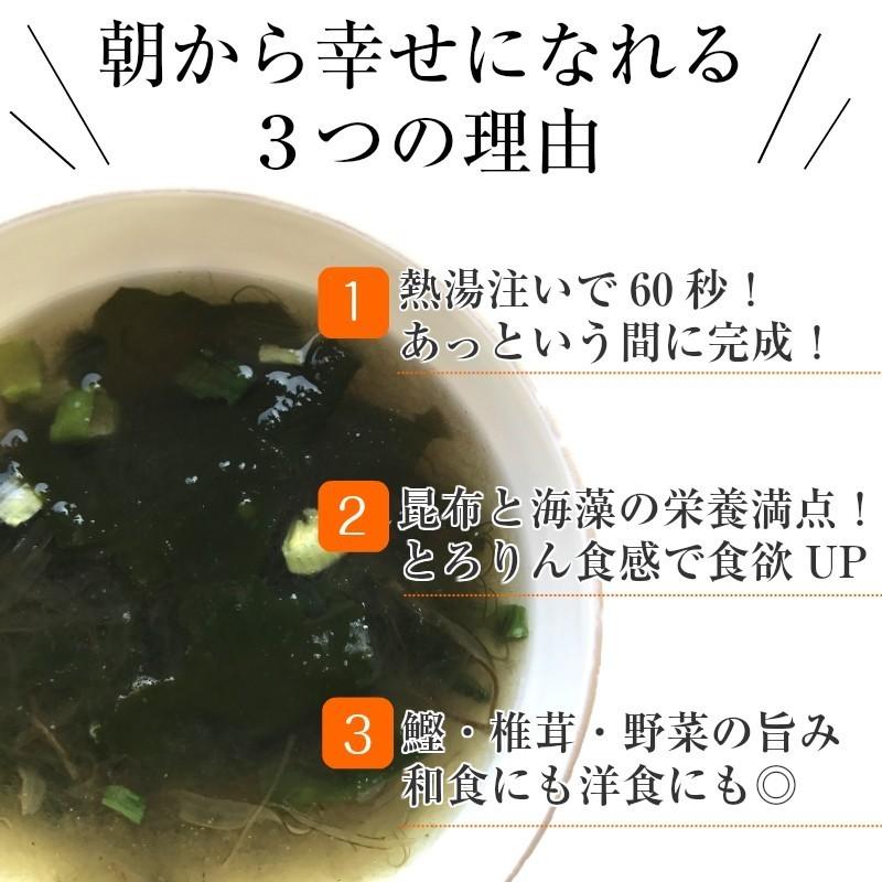 昆布 海藻  即席スープ 業務用 がごめ昆布 わかめ とろろ昆布入 海藻スープ インスタント お得 食物繊維 たっぷり150杯分 とろりんスープ(プレーン) 60g×10袋｜konbu-genzouya｜04