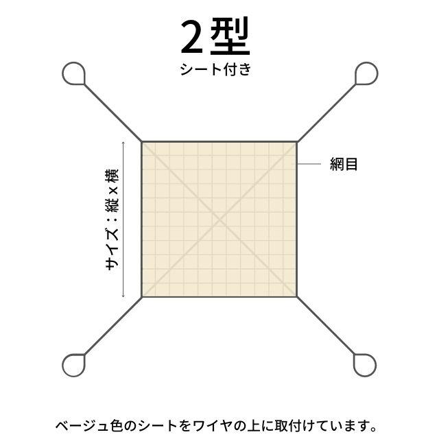 コンドーテック ワイヤモッコ ワイヤーモッコ 2型 4本吊り手 シート付