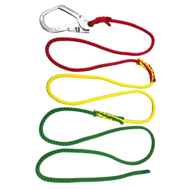 3色介錯ロープ ナビゲーションロープ 12mm×5m 3色エンドレス(赤+黄+緑 