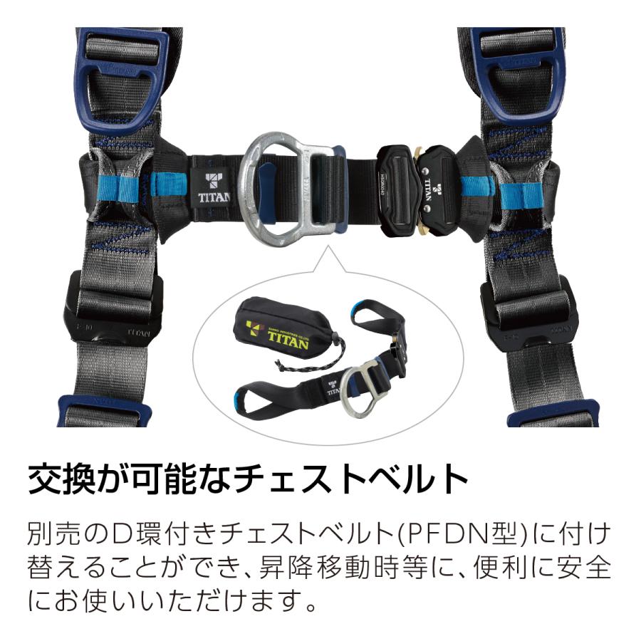 フルハーネス 新規格 安全帯 巻取り式ランヤード×2 フルハーネス セット RICORO-N HL-MR型 + PAHN-10A-BL-M Mサイズ 墜落制止用器具 サンコーの画像