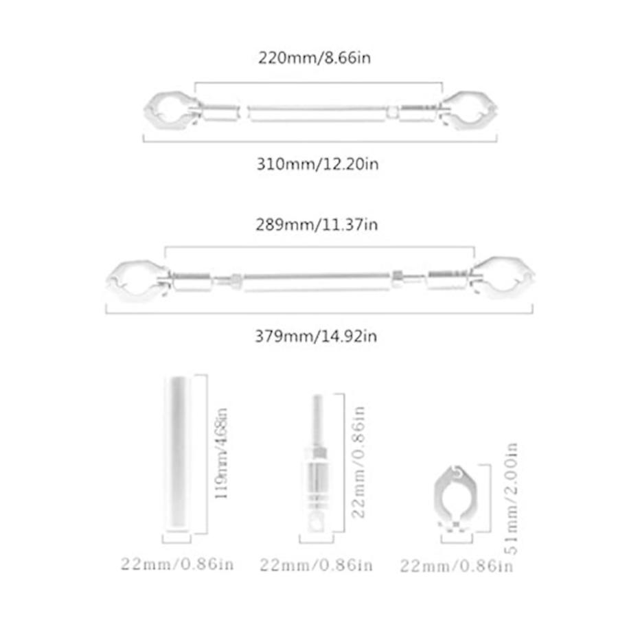 バイク ハンドル ブレースバー アルミ シルバー 22mm ハンドルバー 汎用 ハンドル補強 ドレスアップ｜koneka-store｜03