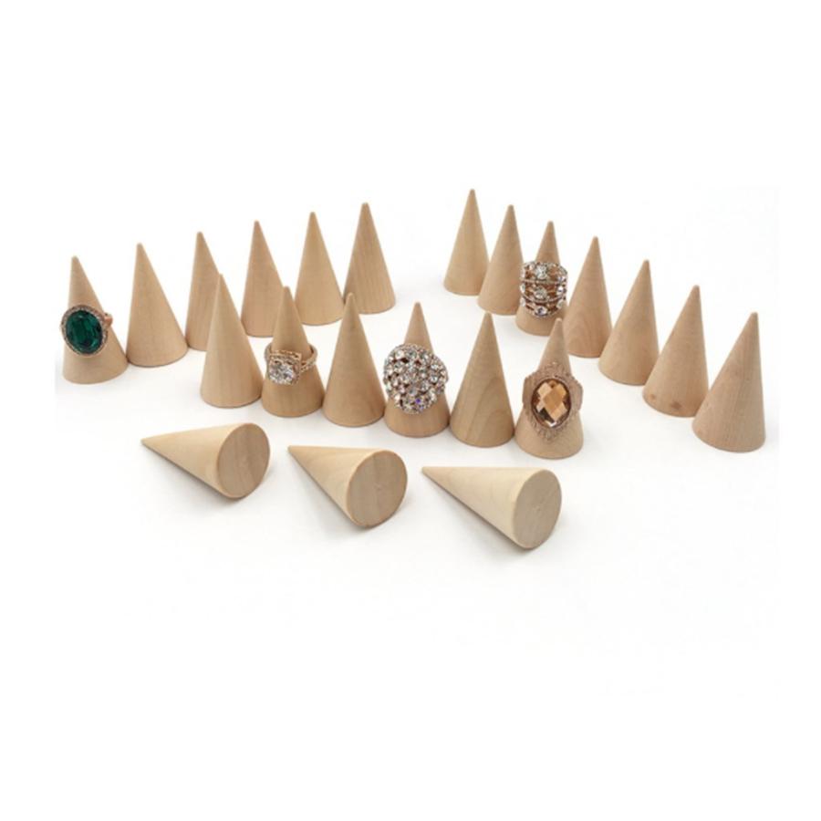 リングスタンド 木製 8個セット 指輪 ディスプレイ 指輪立て 天然木