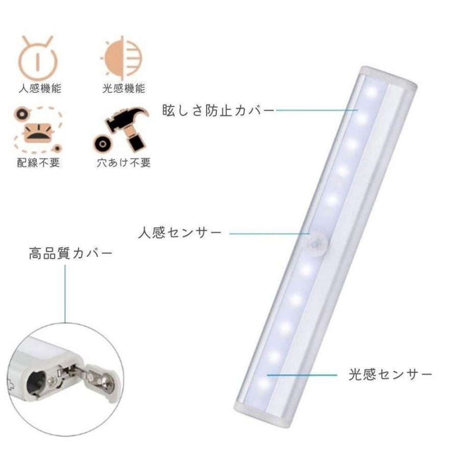 センサーライト 室内 人感 LED 電池式 1本 屋内 マグネット付き 自動点灯 照明 昼白色 : KONEKA Store - 通販 ...