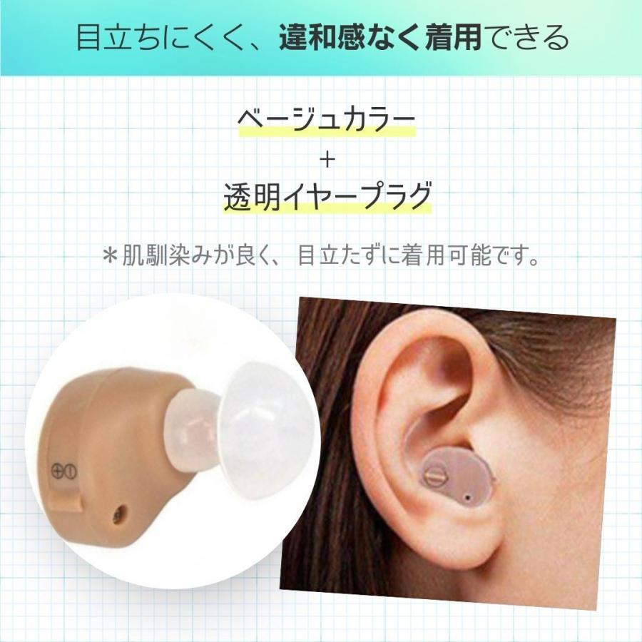 補聴器 集音器 耳穴型 電池式 電池付き イヤープラグ プレゼント 敬老