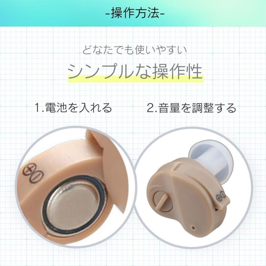 補聴器 集音器 耳穴型 電池式 電池付き イヤープラグ プレゼント 敬老