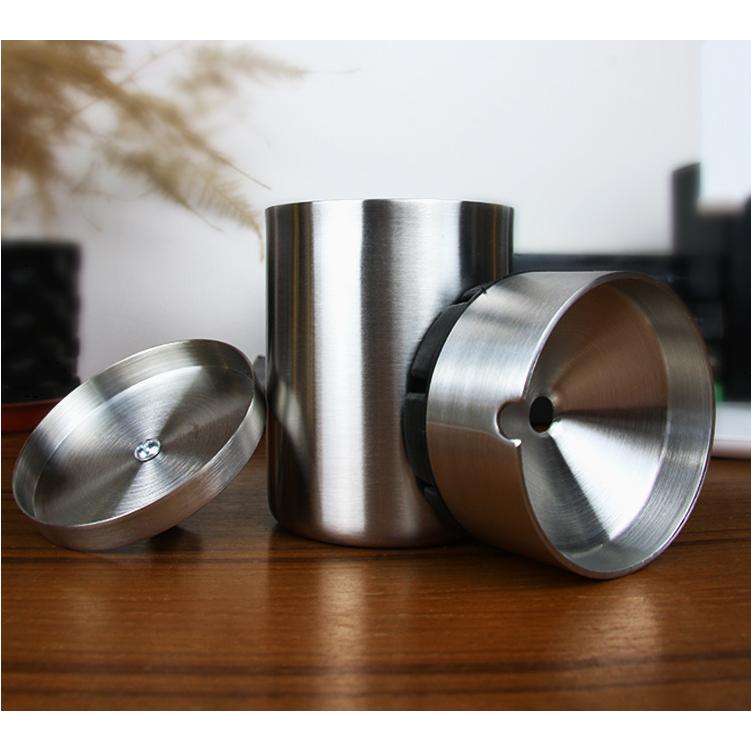 灰皿 車 ステンレス 車載 アッシュトレイ 車用 フタ付 蓋付き 車用灰皿