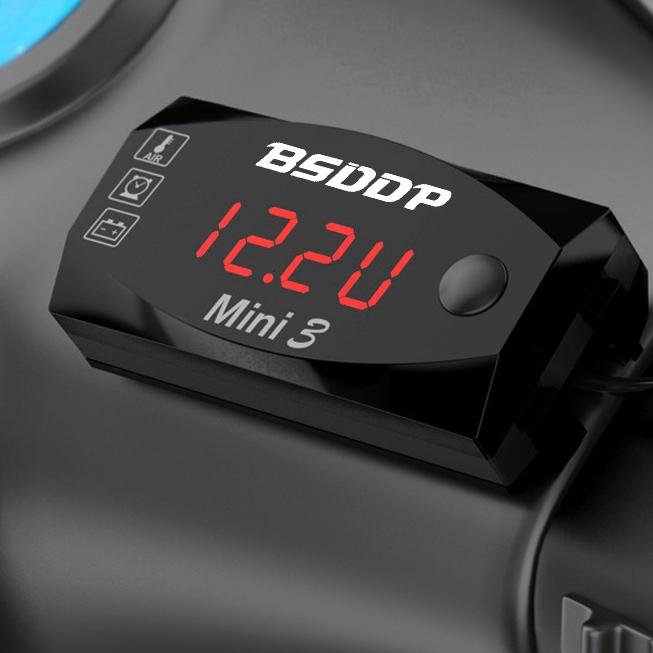 LED 3in1 デジタル電圧計 バイク用 温度計＆時計付き 防水仕様 赤色表示 モニター 多機能メーター の商品画像