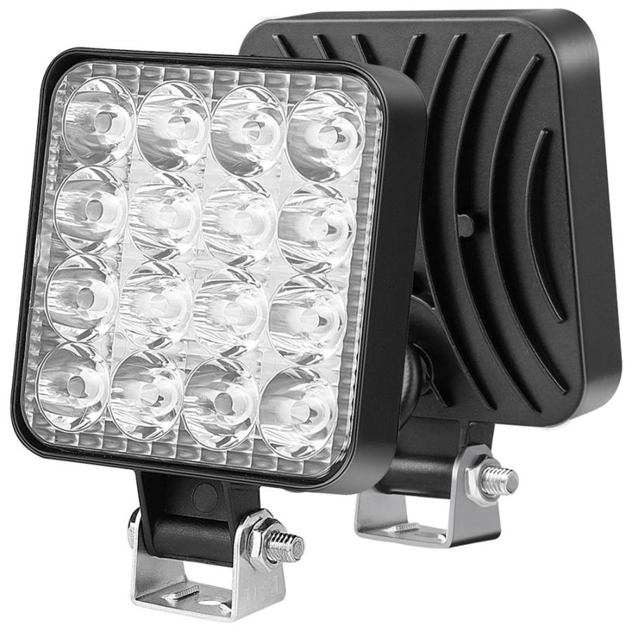 LED ワークライト 4個セット 作業灯 12V 48W 兼用 16連 高輝度 防水