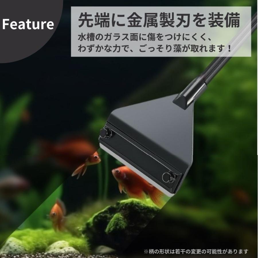 アクアリウム 水槽 コケ取り スクレーパー スクイージー 35cm ガラス面