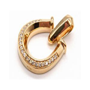 K18馬蹄IIダイヤペンダントトップ ダイヤ：0.07ct サイズ：約13mm 