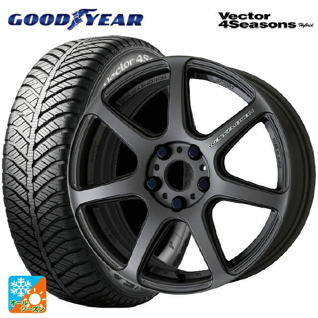 送料無料 オールシーズンタイヤホイール 4本セット 215/55R17 94H グッドイヤー ベクターフォーシーズンズ ハイブリッド ワーク エモーション T7R 17-7J