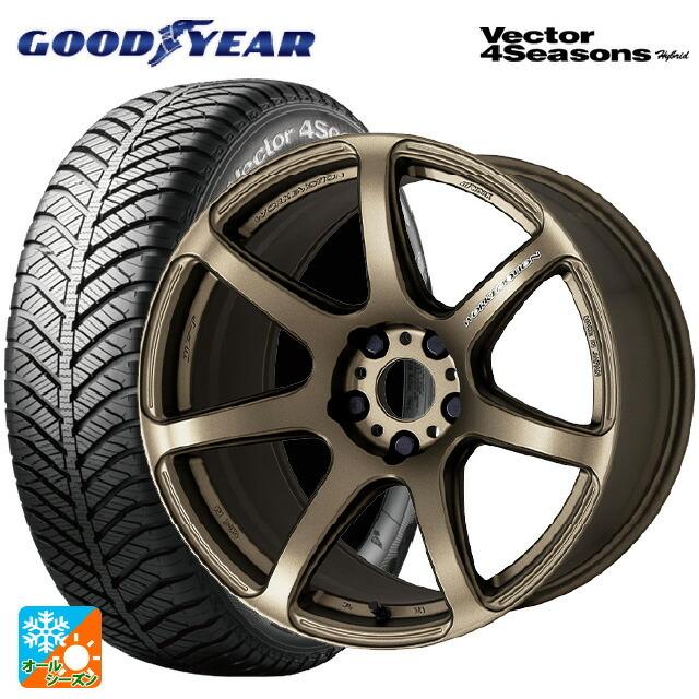 送料無料 オールシーズンタイヤホイール 4本セット 225/55R17 101H XL グッドイヤー ベクターフォーシーズンズ ハイブリッド ワーク