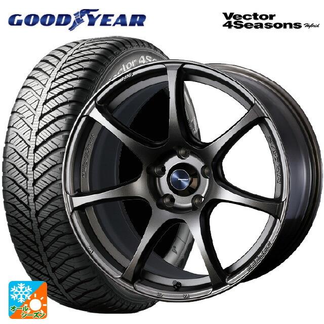 送料無料 オールシーズンタイヤホイール 4本セット 215/50R17 95H XL グッドイヤー ベクターフォーシーズンズ ハイブリッド ウェッズ