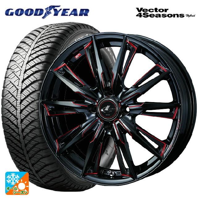 送料無料 オールシーズンタイヤホイール 4本セット 195/50R16 84H グッドイヤー ベクターフォーシーズンズ ハイブリッド ウェッズ レオニ