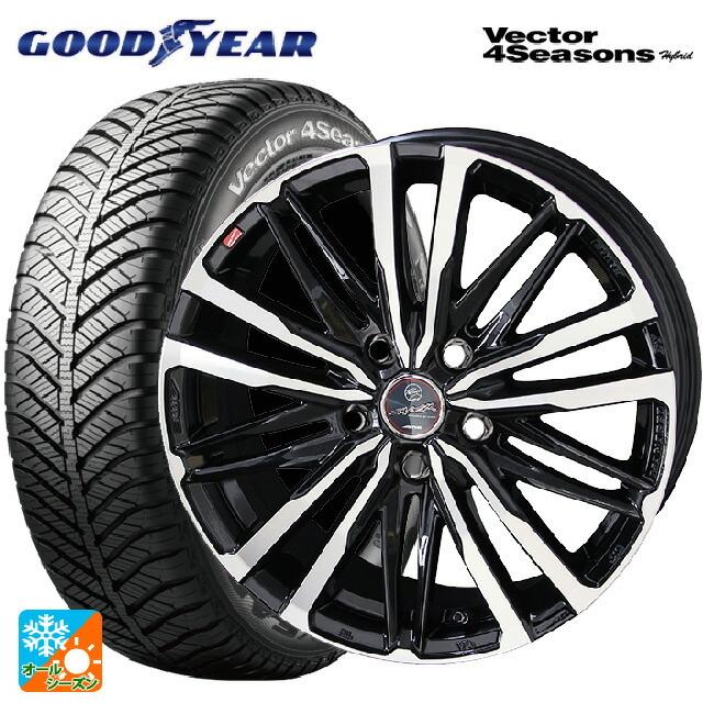 送料無料 オールシーズンタイヤホイール 4本セット 215/50R18 92H グッドイヤー ベクターフォーシーズンズ ハイブリッド 共豊 スマック