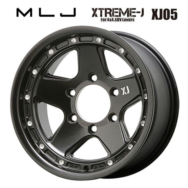 エムエルジェイ エクストリームJ XJ05 Satin Black Milled 16×8 -25 6/139.7 新品ホイール1本