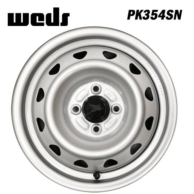 ウェッズ キャロウィン PK354SN # スチール(シルバー) 12×3.5 +45 4/100 新品ホイール1本　｜konishi-tire