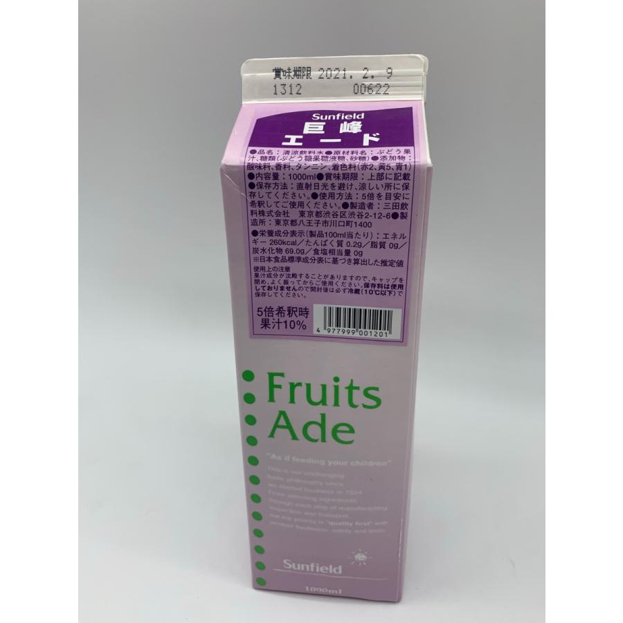 三田飲料 巨峰エード 1L 業務用 サワー 割材 : 小西屋ヤフー店 - 通販