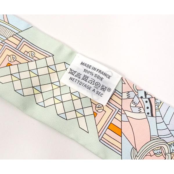 HERMES 【質コニシ】【HERMES/エルメス】ツイリー 水色系 杖傘と決闘  