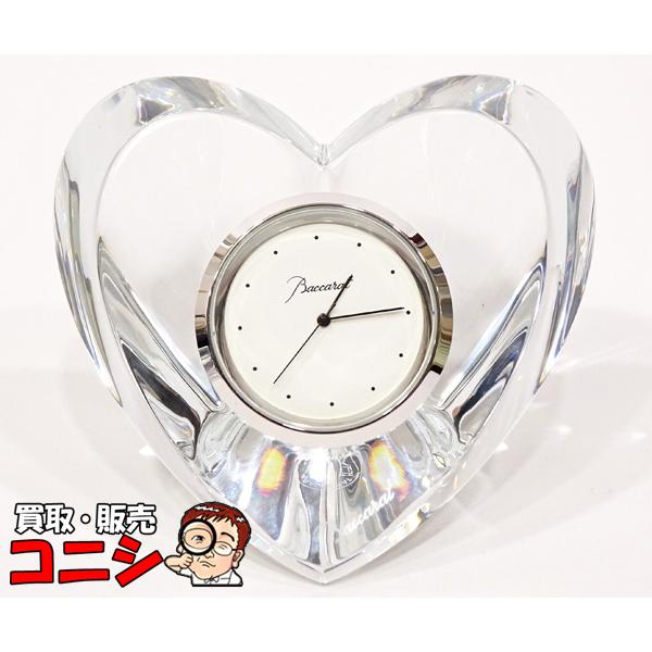 Baccarat ハート型 置時計 稼働品 バカラ（Baccarat） 【質コニシ】【Baccarat/バカラ】置き時計 ハート