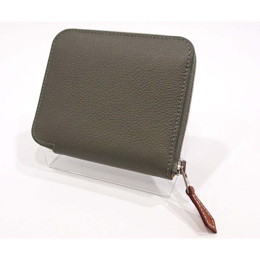 【質コニシ】【HERMES/エルメス】アザップシルクイン コンパクト 財布 B刻印/2023年 グレー系 シルバー金具 箱付き【送料込み】l0901gの画像