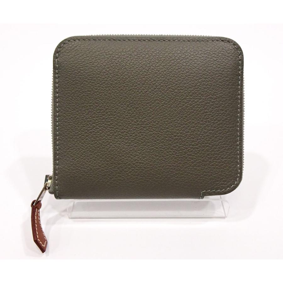 【質コニシ】【HERMES/エルメス】アザップシルクイン コンパクト 財布 B刻印/2023年 グレー系 シルバー金具 箱付き【送料込み】l0901gの画像
