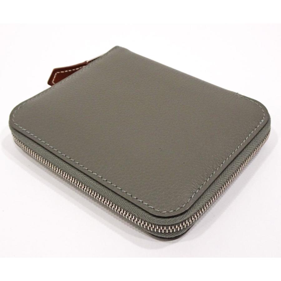 【質コニシ】【HERMES/エルメス】アザップシルクイン コンパクト 財布 B刻印/2023年 グレー系 シルバー金具 箱付き【送料込み】l0901gの画像