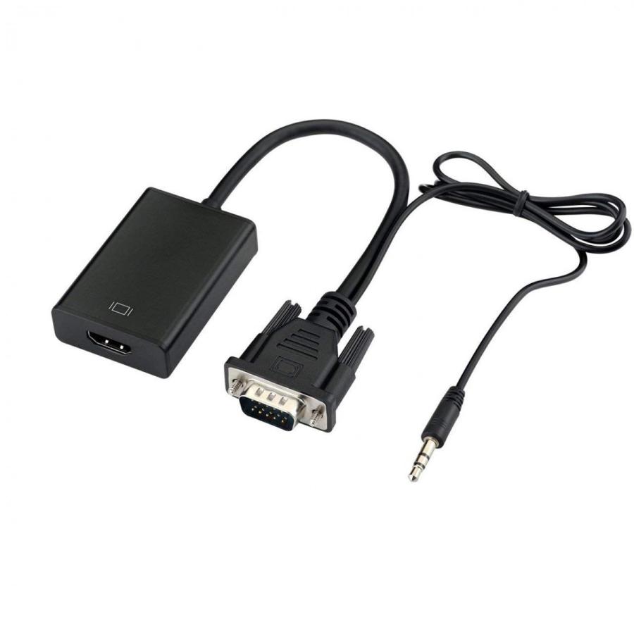 VGA HDMI 変換アダプタ オーディオ 変換 コンバーター 1080P USB電源付き 音声対応 音声出力 D-Sub 15ピン アナログ信号｜konkonya27｜02