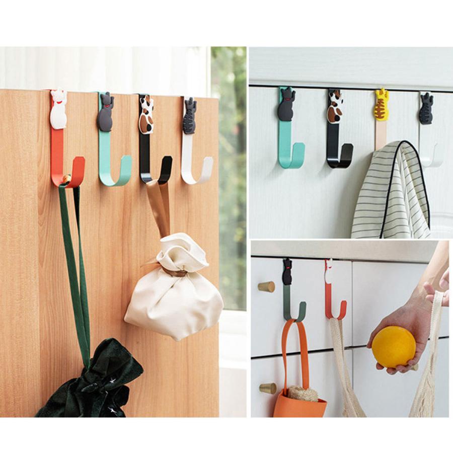 ドアフック おしゃれ 猫 ドアハンガー 吊り下げ ホルダー 収納 取付け