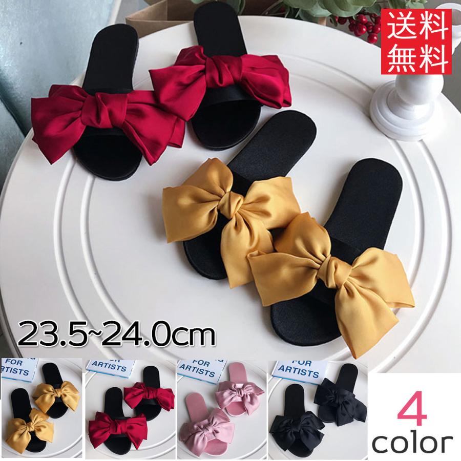スリッパ 夏用 レディース サンダル サテン 可愛い 大きなリボン ルームシューズ ぺたんこ おしゃれ 室内 夏 Le0717 紺kon家 通販 Yahoo ショッピング