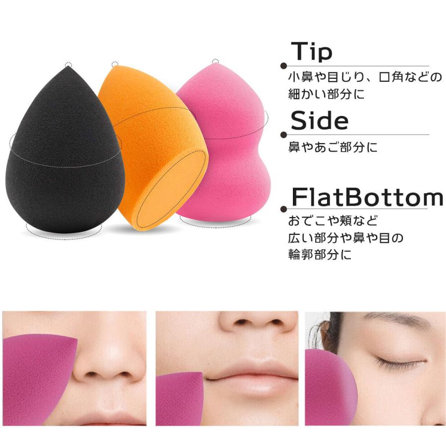 3個セット水で膨らむ メイクスポンジ パフ ファンデーション スポンジ