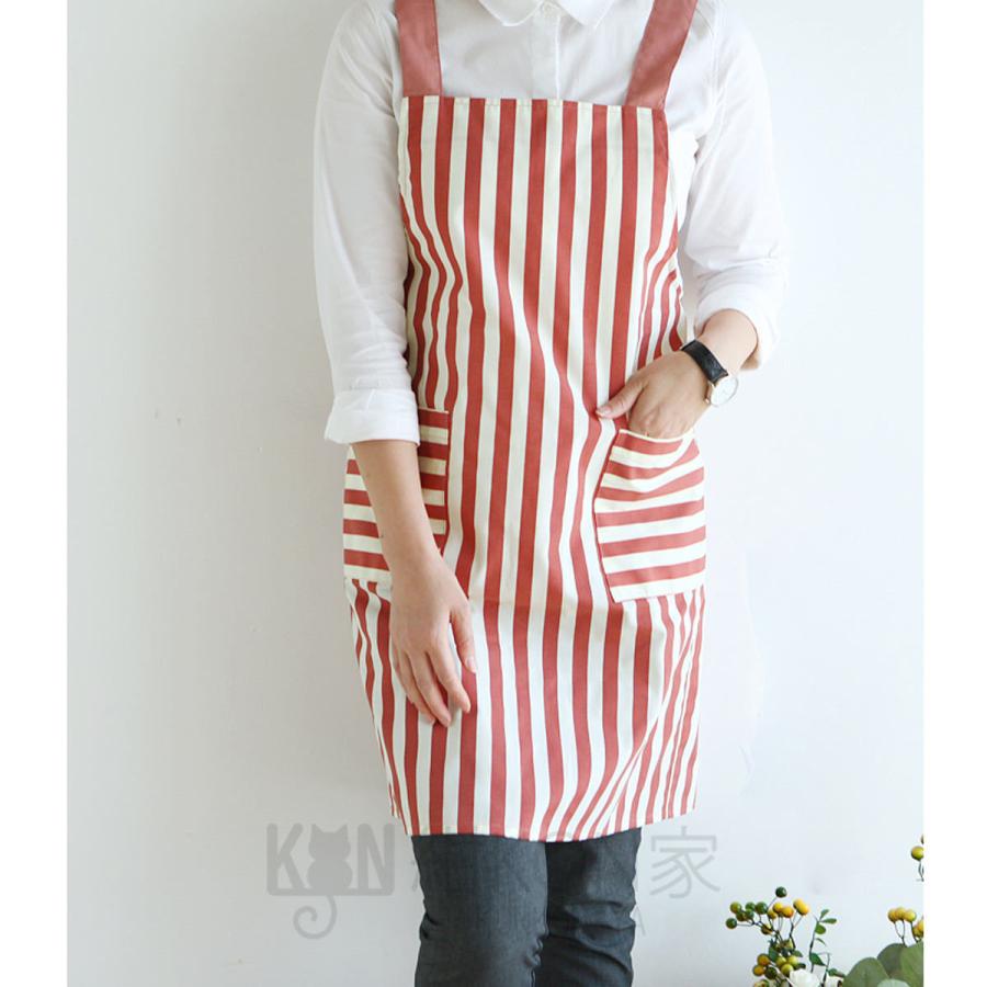 エプロン レディース 北欧風 おしゃれ かわいい ドット ストライプ
