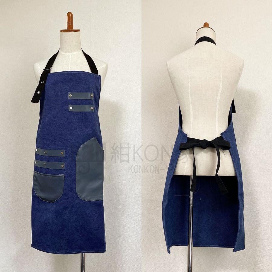 エプロン キャンバス ワークエプロン 帆布 丈夫 ホルター 作業用