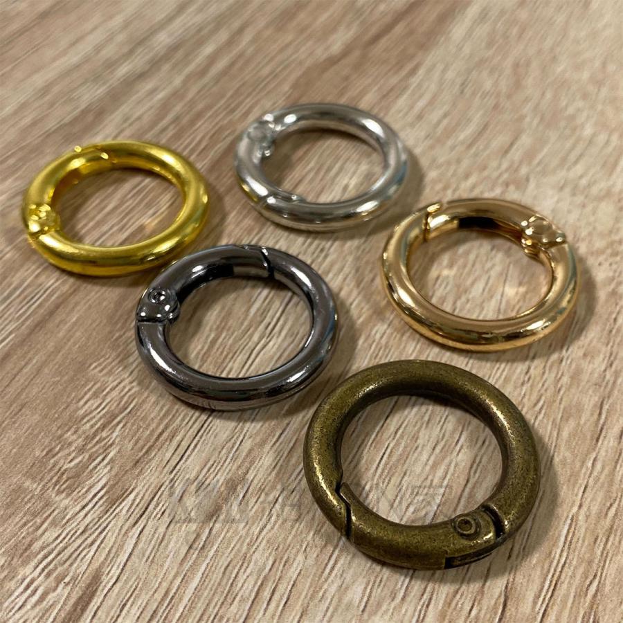 カラビナ 丸型 キーリング キーホルダー リングフック 合金